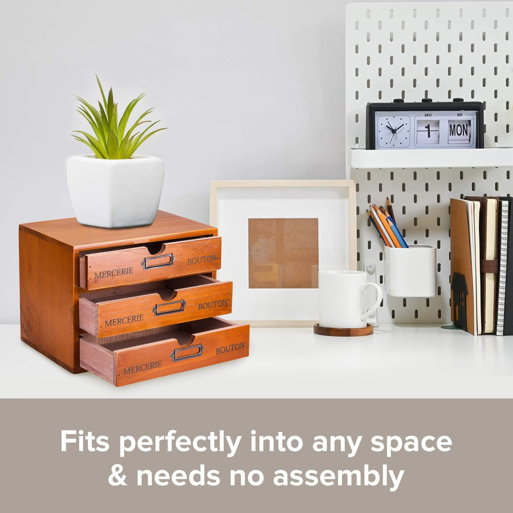 5-Piece Vintage Organization and Storage Set - Single Drawer, 2-Drawer, 3-Dra...