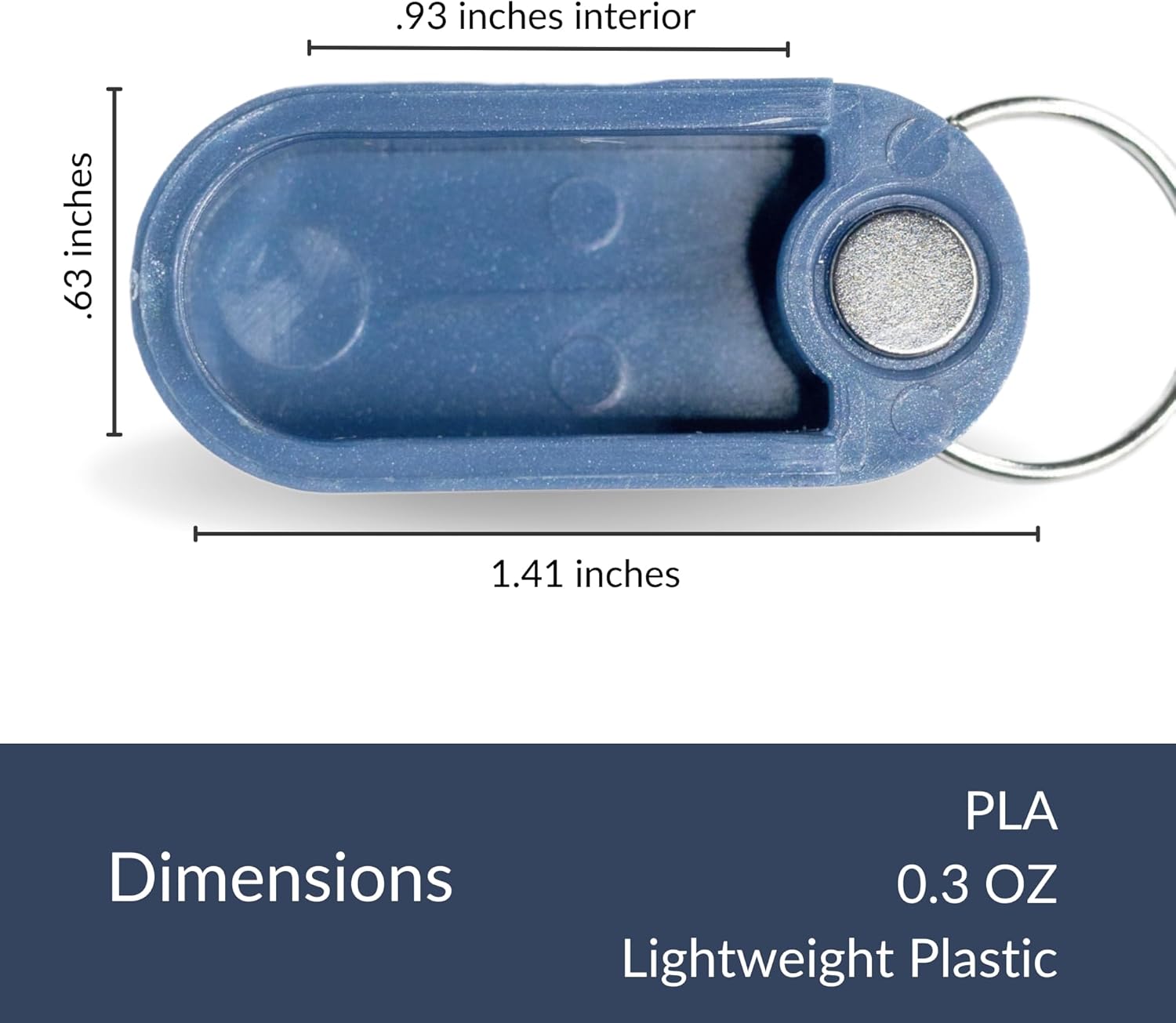 Magnetic Keychain Pill Holder - Compact, Durable, Lightweight with Sleek Minimalist Design - Secure, Discrete, Portable Pill Holder Keychain for Everyday Use (Cobalt)