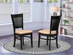 East West Furniture VAC-BLK-C Vancouver Dining Chairs - Linen Fabric Upholstered Wood Chairs, Set of 2, Black