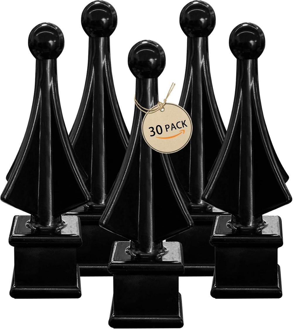 30pcs Black Fence Finials Fits 3/4" Square Post- Polypropylene Plastic F...