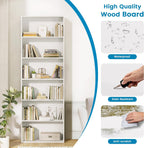 GRUSIGN 71" Tall 6-Tier Bookshelf, Large Open Display Bookcase with Ample Storage, Floor Standing Book Shelf for Living Room, Home Office, Bed Room, White