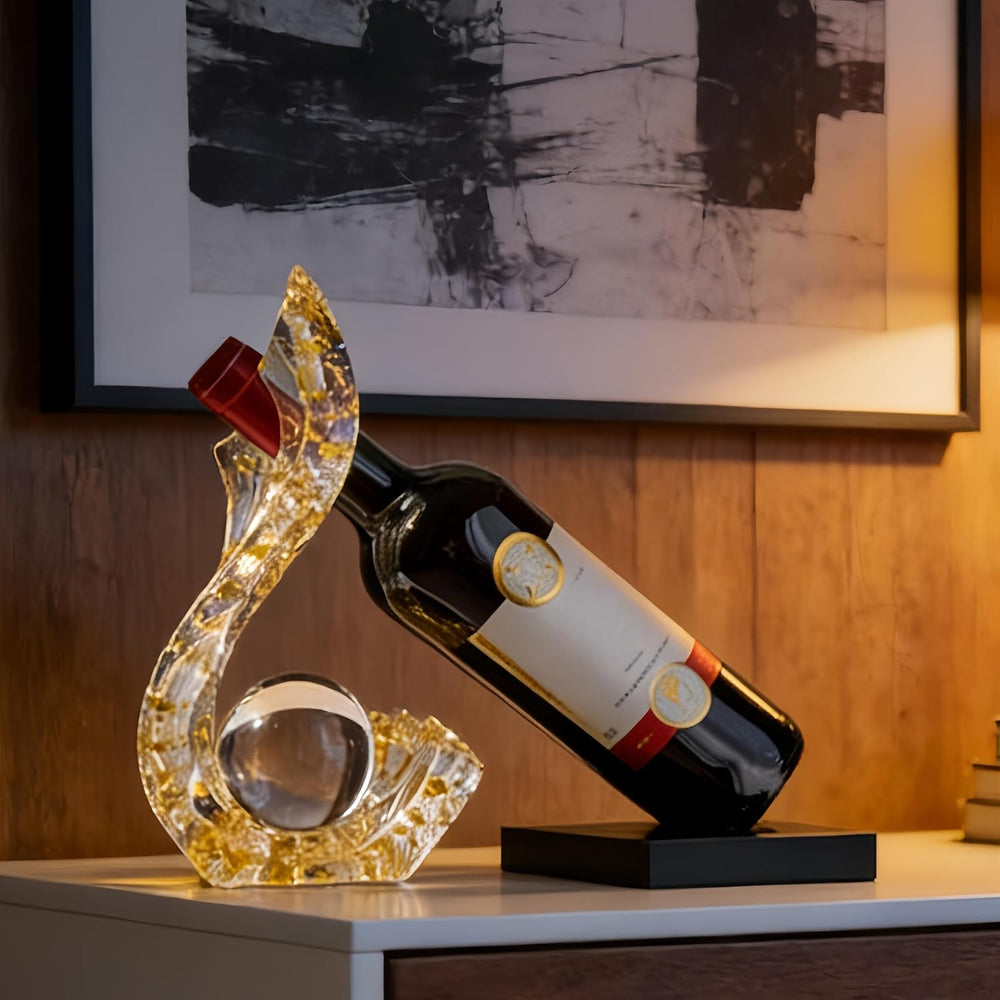 Freestanding Wine Stand Rack Bottle Holder Display Countertop | Gold Single W...
