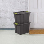 Sterilite 18-Pack Storage Bins with Lids, Heavy Duty Totes, Tuff1, 18 Gallon, Flat Gray