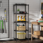 SINGAYE 5 Small Wire Shelves Kitchen Pantry Close Home Organizers and Storage Bathroom Shelf Laundry Room Organization Adjustable Book Metal Garage Shelving Unit