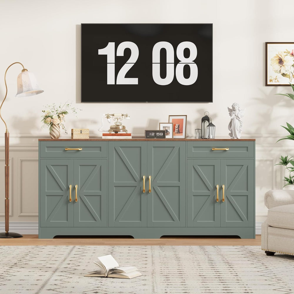 BOTLOG 71” Large Sideboard Buffet Cabinet with Storage, Farmhouse Kitchen Buf...