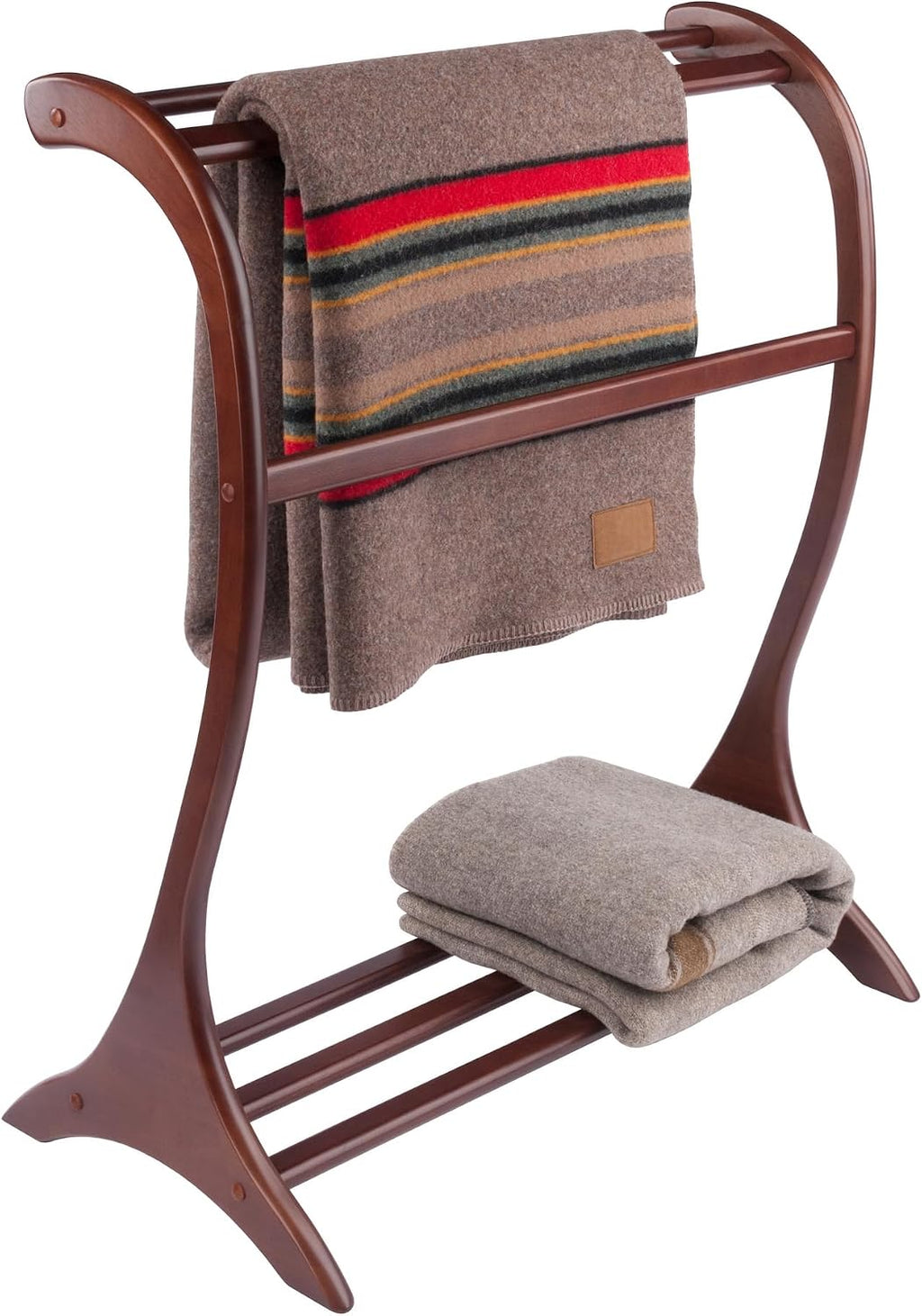 Winsome Bella Blanket Rack in Walnut Finish