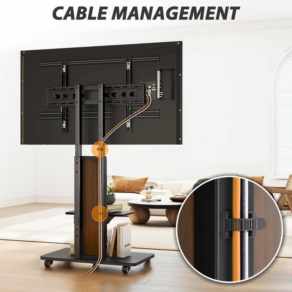 TVON Heavy Duty Rolling TV Stand for 55-100 inch Large Screens | Supports up ...