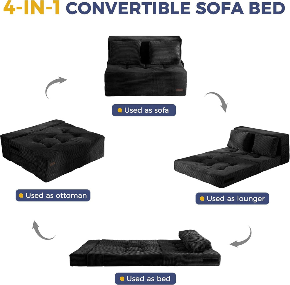 MAXYOYO Convertible Sofa Bed, Fold Out Sofa Couch with Pillow for Adults | Lo...