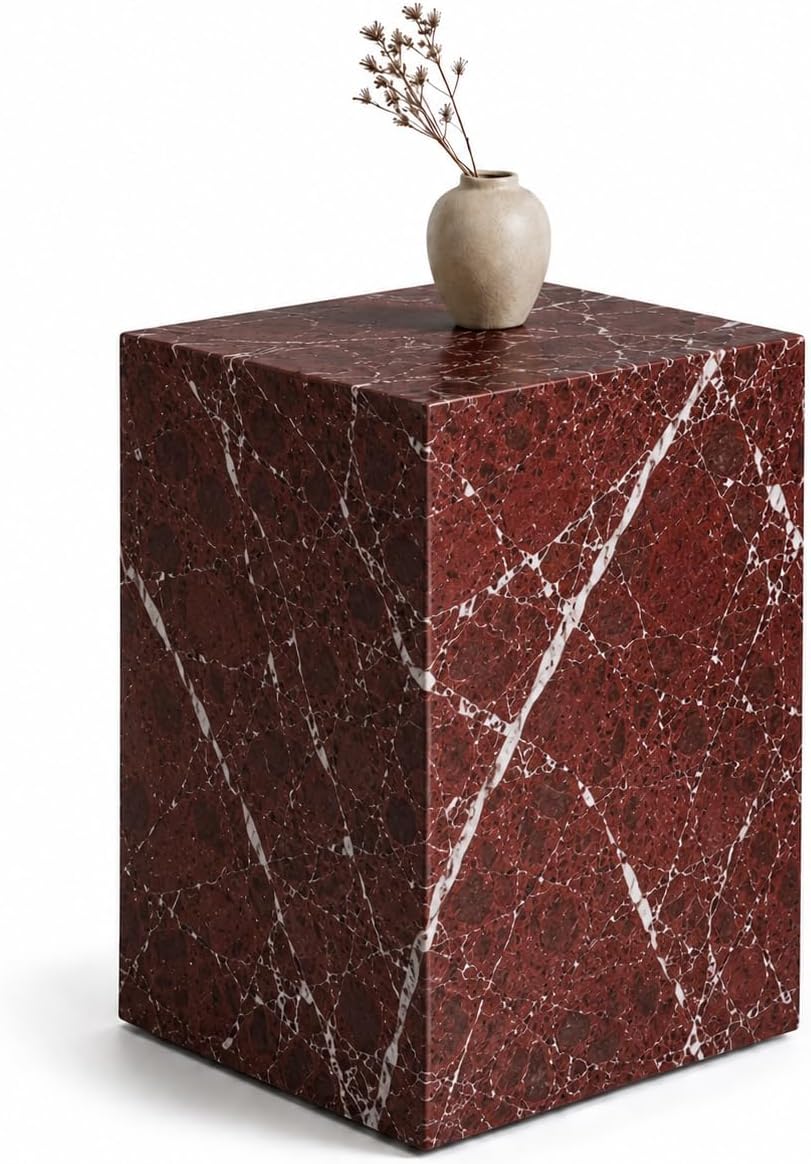 Handmade Natural Marble Side Table, Made to Order Custom Stone End Table, Lux...