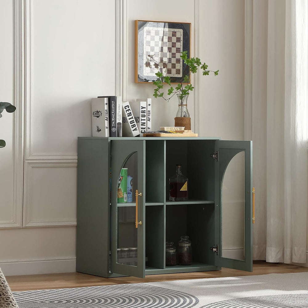 31.5'' Display Sideboard Cabinet With Arched Glass Doors