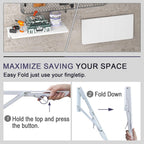TEAMIX Wall Mounted Desk, White Folding Table for Small Spaces, Wall Floating Desk with Heavy Duty Brackets for Laundry Room,Kitchen,Office Storage