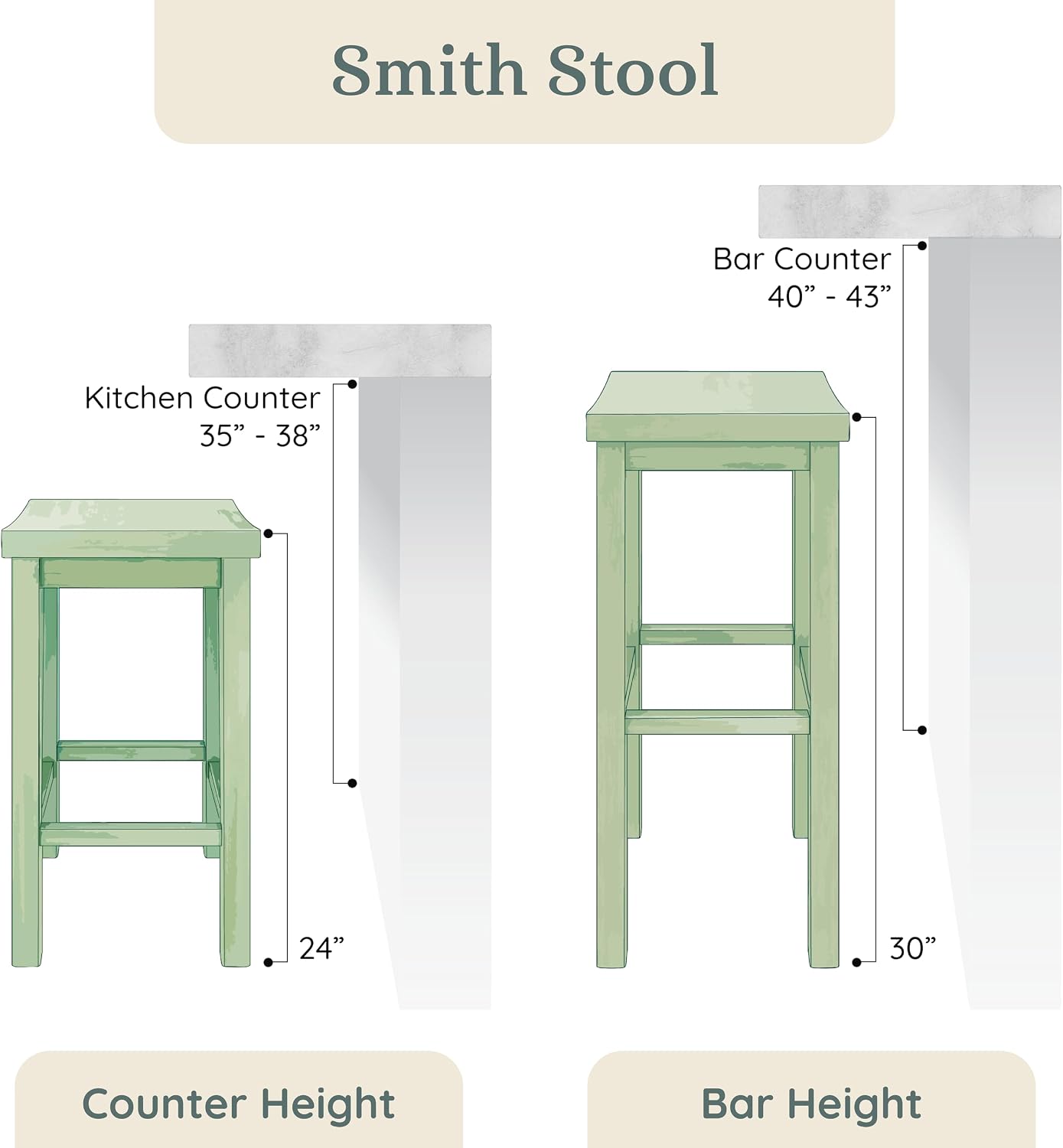 Grain & Grove Smith Bar Stool, Counter Height, Blonde