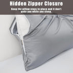 Body Cooling Pillow Cases Cover, Bamboo Rayon Pillowcases with Zipper Closure, Cool & Breathable Pillow Case for Hot Sleepers and Night Sweats, 20x54 inches, Sliver Grey