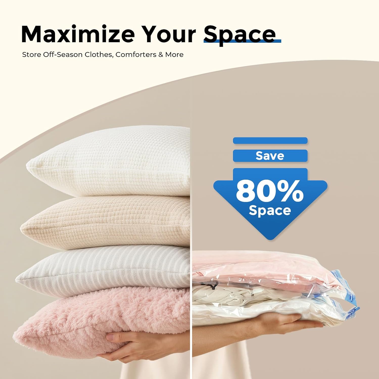 ETENWOLF 20 Pack Vacuum Storage Bags, Vacuum Seal Bags for Clothes and Travel, Space Saver Bags in Multiple Carry-On Sizes, Perfect for Luggage and Suitcases