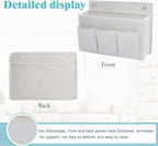 2-Pack Wall Hanging Organizer Bag/Hanging Baskets with Large Mesh Compartment & 3 Pockets，Over the Door Organizer Space Saving Storage for Bedroom,RV Camper, Closet (White-2 Pack)