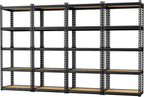 LEVELEVE 5-Tier Heavy Duty Storage Shelving Unit, 2020 lbs Capacity, Adjustable Metal Utility Shelf, 30" L x 12" W x 60" H for Garage, Kitchen, Pantry, Basement, Bathroom, Laundry,4 Pack