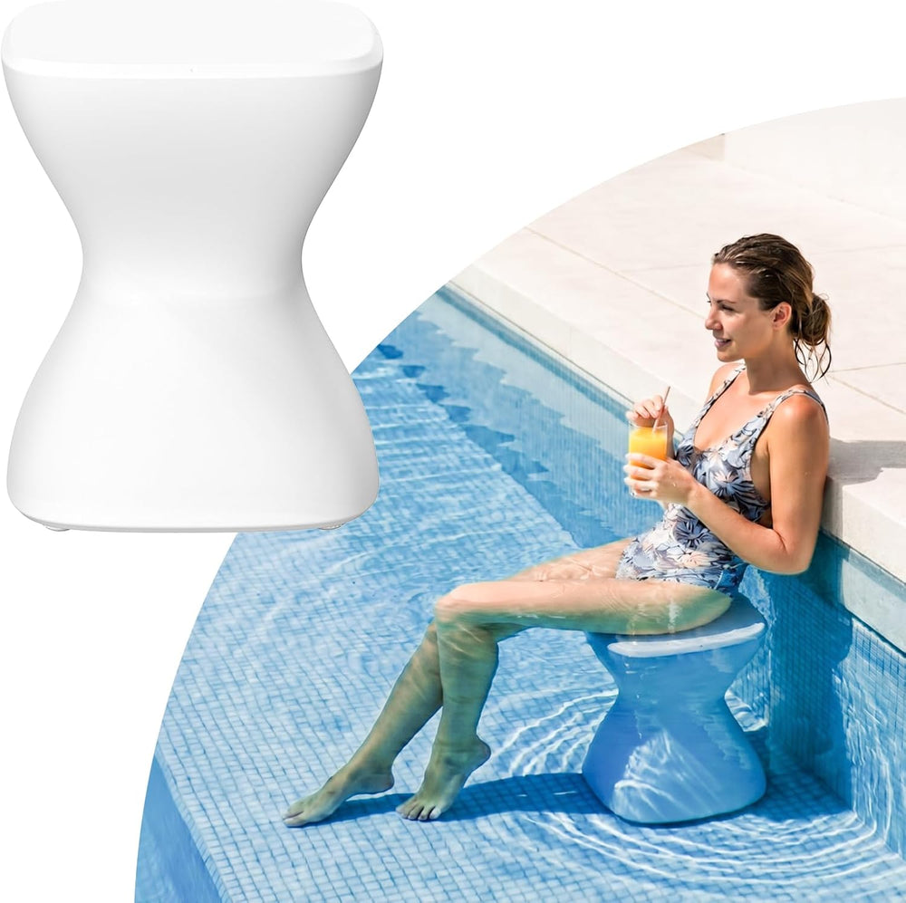 18" Pool Stool for Underwater, Pre-Weighted No-Assembly in-Pool Bar Stoo...