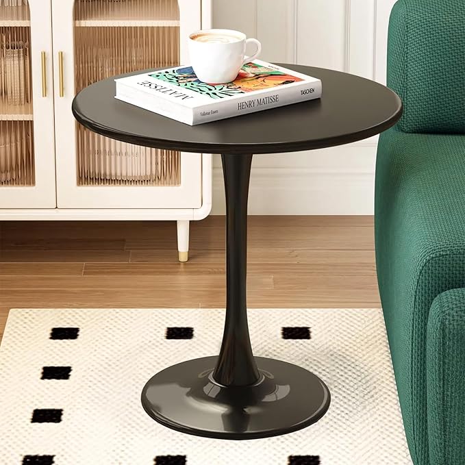 24" Round Dining Table for 2 MDF Table Top and Heavy Metal Dining Table ...