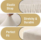 H.VERSAILTEX Dining Chair Covers Velvet Stretch Chair Covers for Dining Room Set of 6 Parson Chair Slipcovers Chair Protectors Covers, Soft Thick Solid Velvet Fabric Washable, Ivory