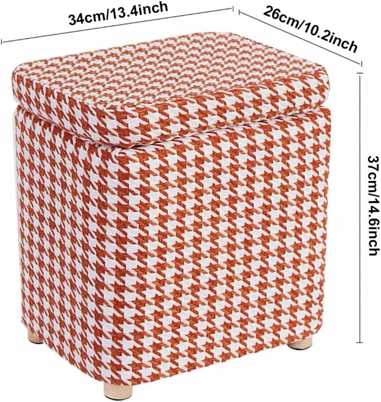 Storage Ottoman with Linen Removable Cover,Square Foot Rest Stool Hinged Lid ...
