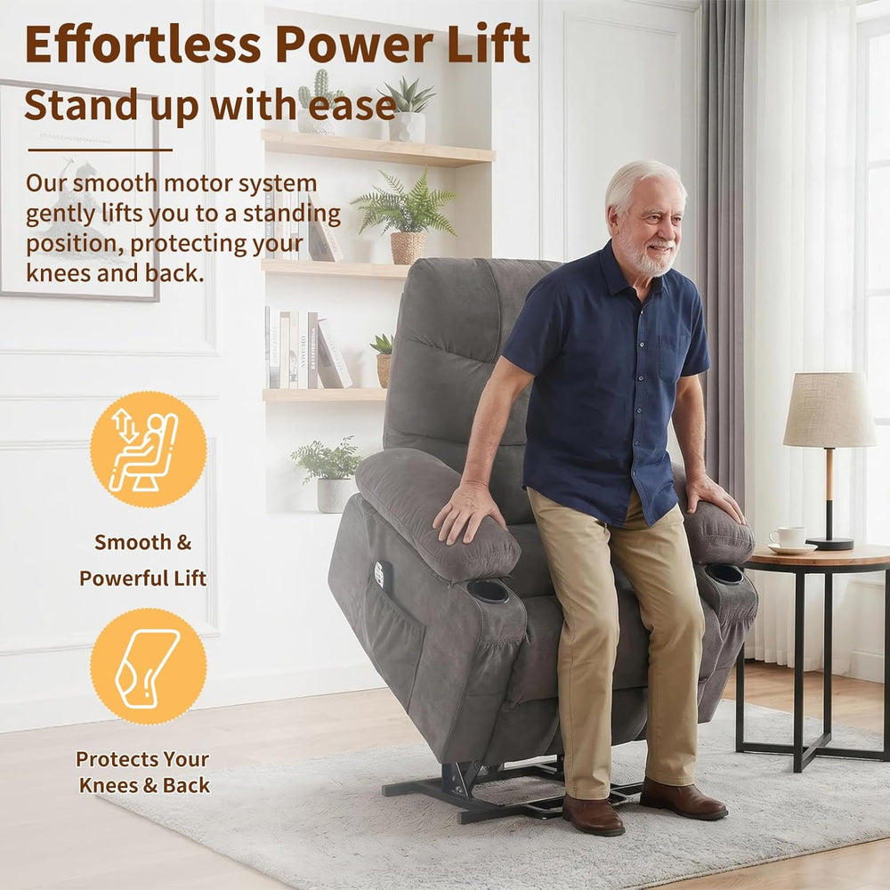 Power Lift Recliner Chair for Elderly with Massage and Heat, Comfortable Elec...