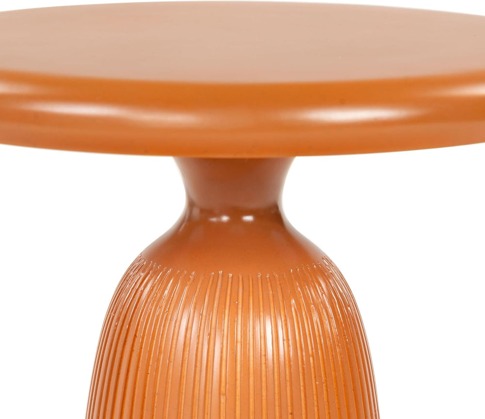SAFAVIEH Couture Collection - Oskar Brown Concrete Accent Table, Round Modern...