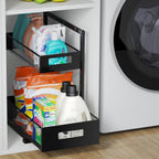 Under Sink Organizer Pull Out Cabinet Organizer Adjustable Height 2 Tier with Sliding Drawers Kitchen Bathroom Organizer and Storage(1pc)