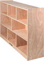 VEVOR Cubby Mobile Tray Storage Cabinet, 8-Compartment Cubby Storage Shelf, Cubby Storage Cabinet 3-Shelf, Classroom Cubbies, Classroom Furniture for Home, Daycare and Preschool, Natural