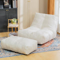 Cvortll Bean Bag Chair with Ottoman, Comfy Bean Bag Sofa with Memory Foam, Lazy BeanBag Sofa with Footstool, Fireside Bean Bag Couch for Living Room, Bedroom, Apartment