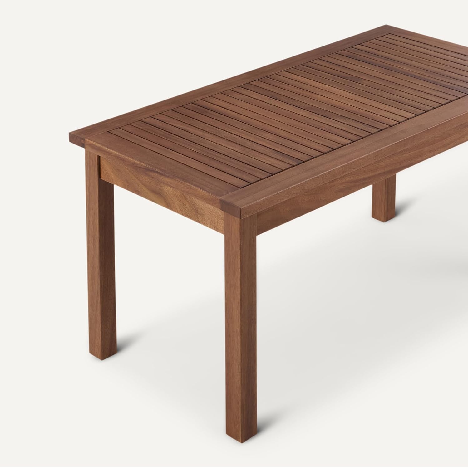 Amazon Basics Patio Coffee Table, Natural Finish, Outdoor Table for Porch and Garden, 35 Inch