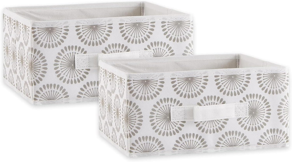 DII Non Woven Polyester Storage Bin, 11x11x5.5-inch, Starburst Gray, 2 Piece (Pack of 12)