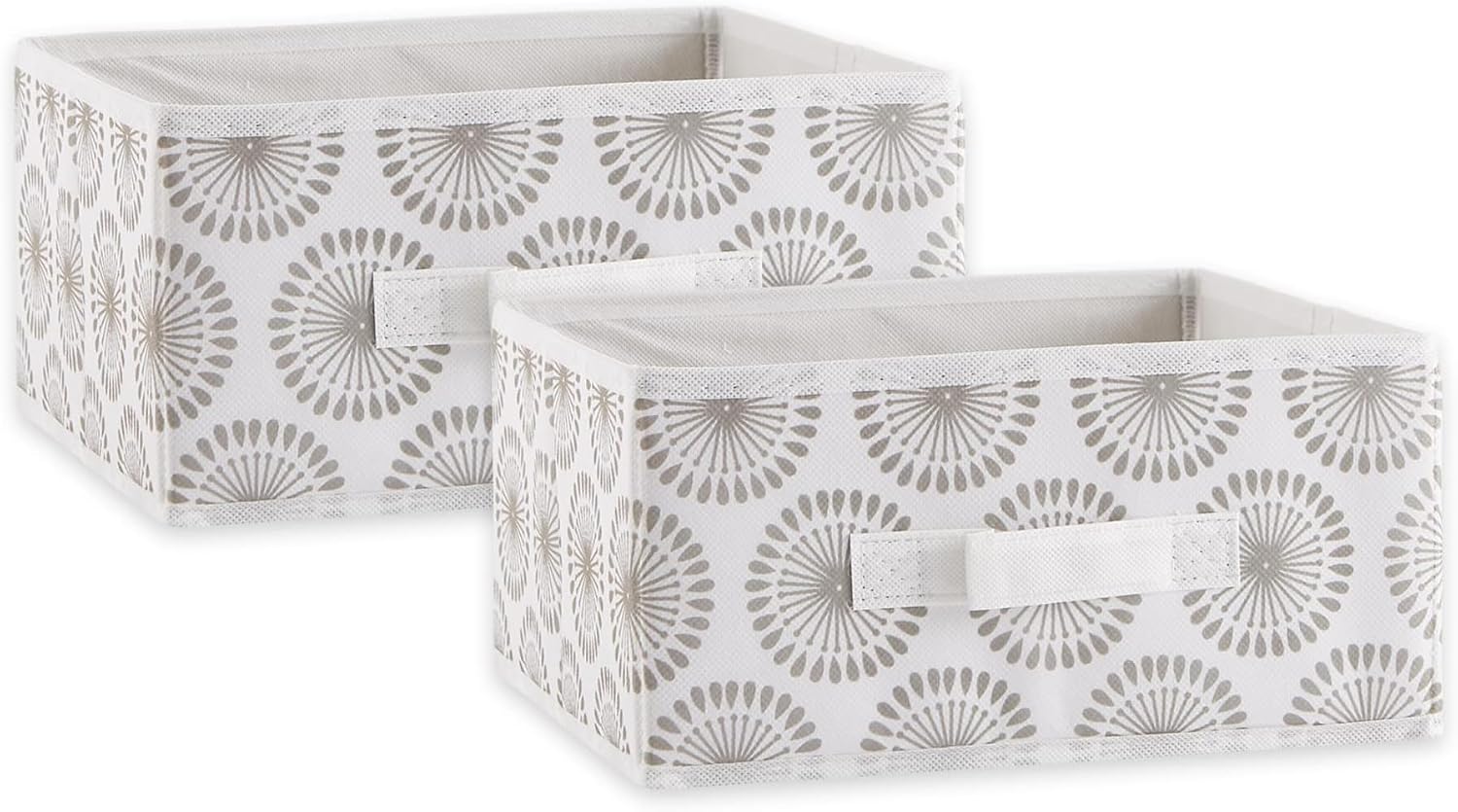 DII Non Woven Polyester Storage Bin, 11x11x5.5-inch, Starburst Gray, 2 Piece (Pack of 12)