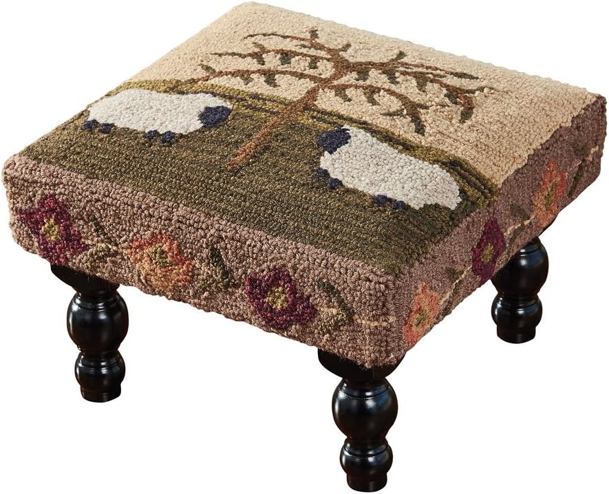 Park Designs Willow And Sheep Hooked Stool