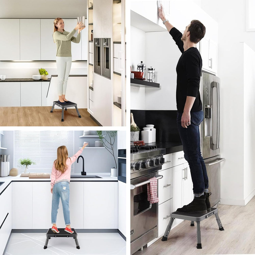Valeo Folding Step Stool, Adjustable Step Stool with Non-Slip Platform, 330 L...