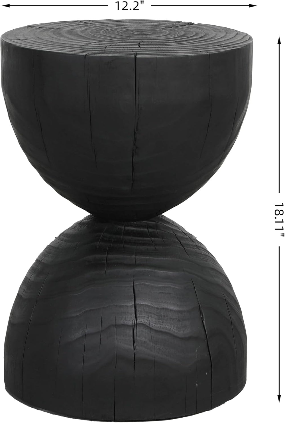 12.2 * 18.11" Solid Mango Wood Round Side Table,Contemporary Wooden Acce...