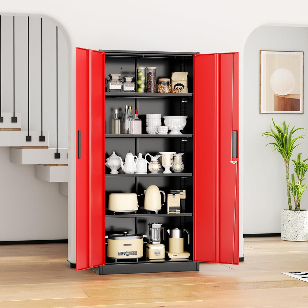 INTERGRAET Metal Storage Cabinet with Adjustable Shelves, Garage Storage Cabi...