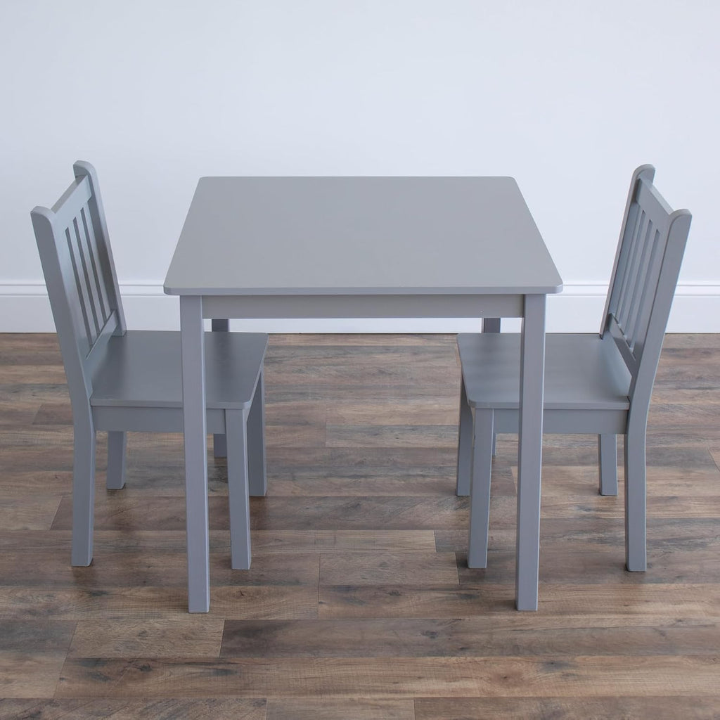 Humble Crew Toddler Table and Chair Set for Kids, Wood Activity Furniture | Sturdy 3 piece playroom or bedroom desk, perfect size for crafts, snacks, homework, and learning, includes 2 matching seats