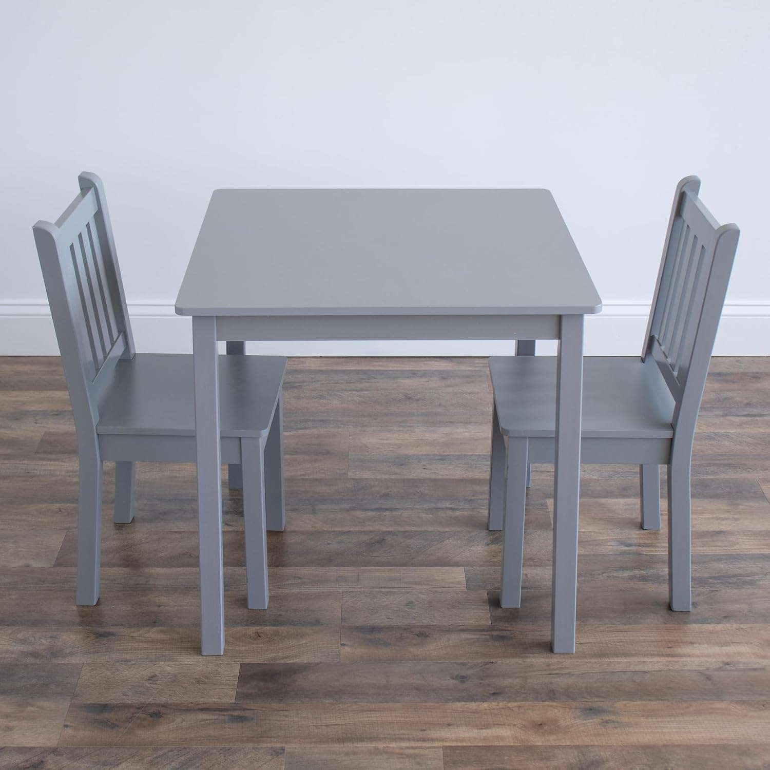Humble Crew Toddler Table and Chair Set for Kids, Wood Activity Furniture | Sturdy 3 piece playroom or bedroom desk, perfect size for crafts, snacks, homework, and learning, includes 2 matching seats