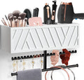 Rustic Hair Dryer Holder Wall Mounted,Hair Styling Tools & Accessories Organizer,Bathroom Supplies & hot Tools vanities Organizer Caddy,for Storage Flat Iron,Blow Dryer,Curling Iron,Towel