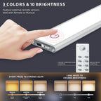 276 LED Under Cabinet Lights Wireless with Full Lighting,Rechargeable Closet Lights with Remote and Motion Sensor Indoor,Under Counter Light with CCT and Dimmable for Kitchen,Stair(3 Pack,31.5inch)