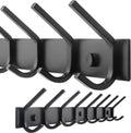 WEBI Coat Rack Wall Mounted,8 Coat Hooks for Hanging Coats,24" Heavy Duty Metal Double Hook Rack Rail Coat Hanger Wall Mount for Clothes Entryway Jacket,Black
