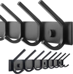 WEBI Coat Rack Wall Mounted,8 Coat Hooks for Hanging Coats,24" Heavy Duty Metal Double Hook Rack Rail Coat Hanger Wall Mount for Clothes Entryway Jacket,Black