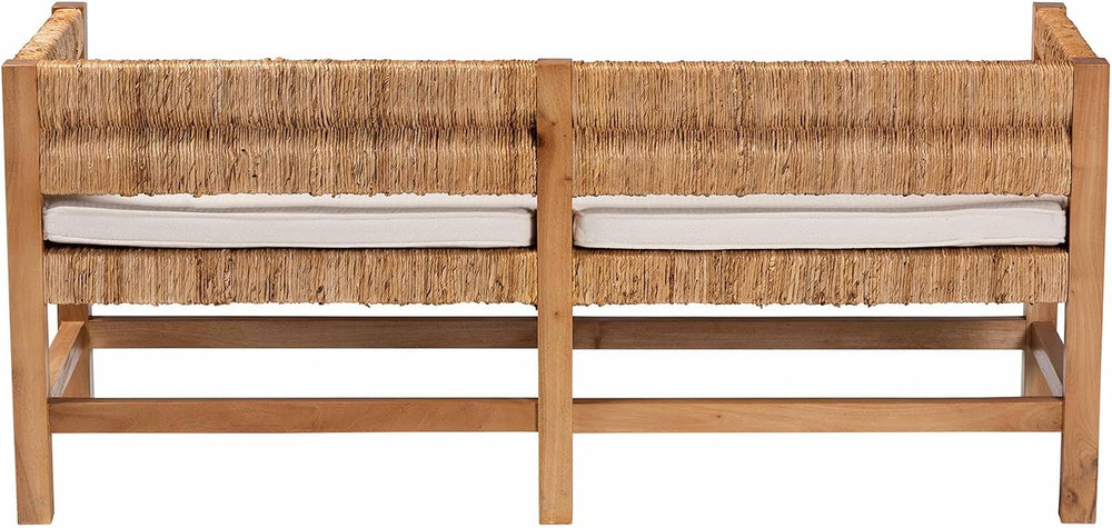 Bali & pari Ismael Accent Bench - Handwoven Seagrass Accent Seating with ...