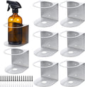 Gerrii 8 Pcs Spray Bottle Holder Wall Mount Bottle Organizer Spray Can Holder Organizer for Garage and Workspace Stainless Steel Easy Install Craft Workspace Paint Rack with Hardware (Gray)