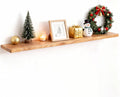 48" Rustic Elm Wood Floating Shelves, 8 Inch Deep Wall Shelves for Home Decor, Wall Mounted Floating Shelf with Invisible Bracket, Heavy-Duty Storage & Display Shelf for Living Room, Kitchen, Set of 1