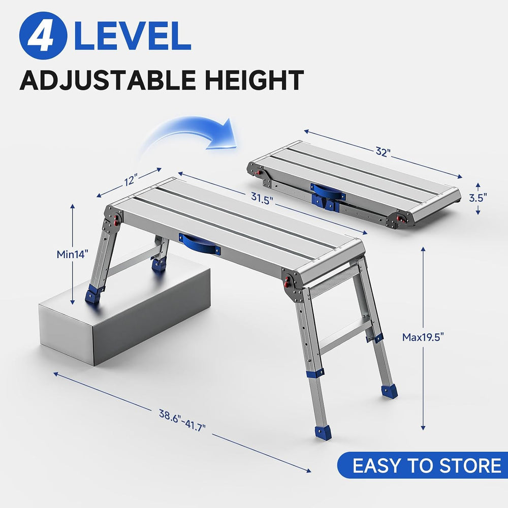 Loyoda Folding Work Platform for Adults, Portable Aluminum Step Stool 800lb |...