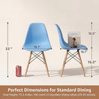 Furmax Modern Style Dining Chair Mid Century Modern DSW Chair, Shell Lounge Plastic Chair for Kitchen, Dining, Bedroom, Living Room Side Chairs Set of 4