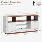 LIKIMIO Modern TV Stand for 70" TV, with Charging Station & LED Light