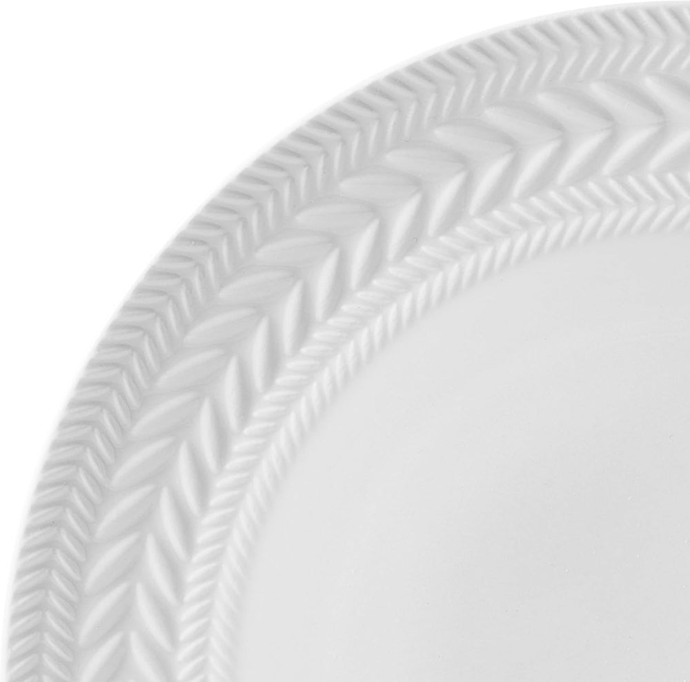 Pfaltzgraff Josephine 24-Piece Dinnerware Set, Porcelain Dish Set with Emboss...