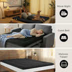 XICIKIN 2.5" Japanese Floor Mattress, Foldable Floor Mattress with Washable Cover Japanese Futon for Camping, Guest (Black, Twin)